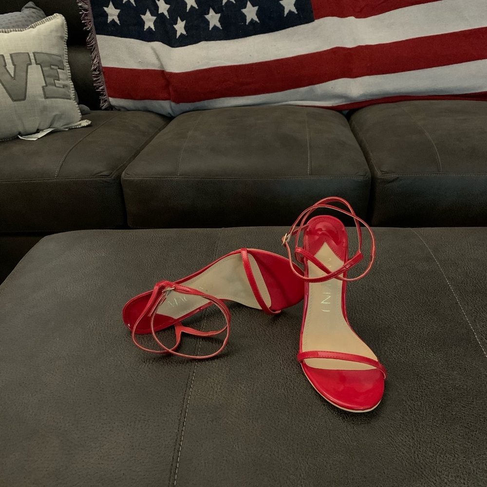 Red strappy heels